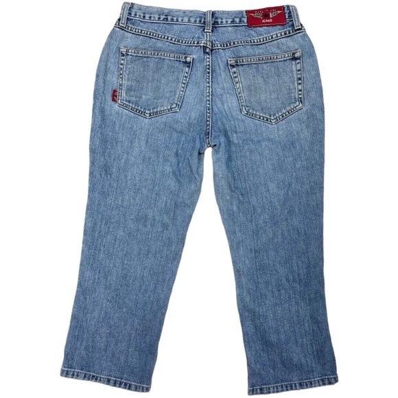 Vintage 90s Crop Jeans Mid Rise Distressed Denim Size 30 - Picture 2 of 11